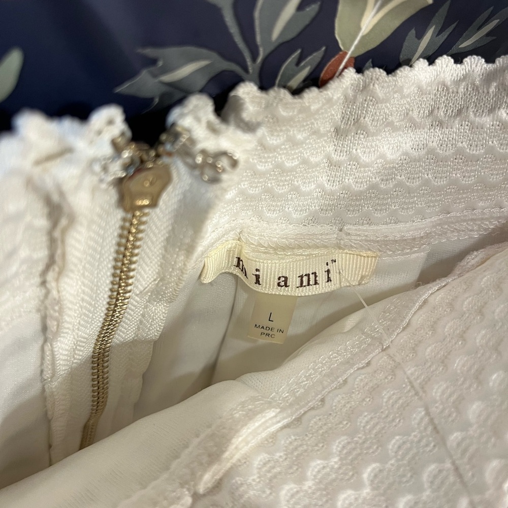 Miami Cream Striped A-Line Skirt - Picture 7 of 8